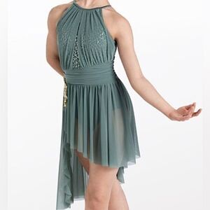 WEISSMAN Dance Costume dress lyrical Sage green 10,000 MILES 13171 adult MA